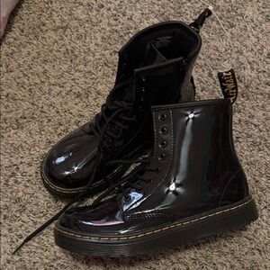 Dr. Martens Kids Black Patent Leather Boots